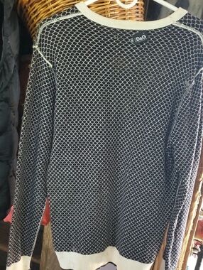 D&G Black and White Lattice Knit Sweater